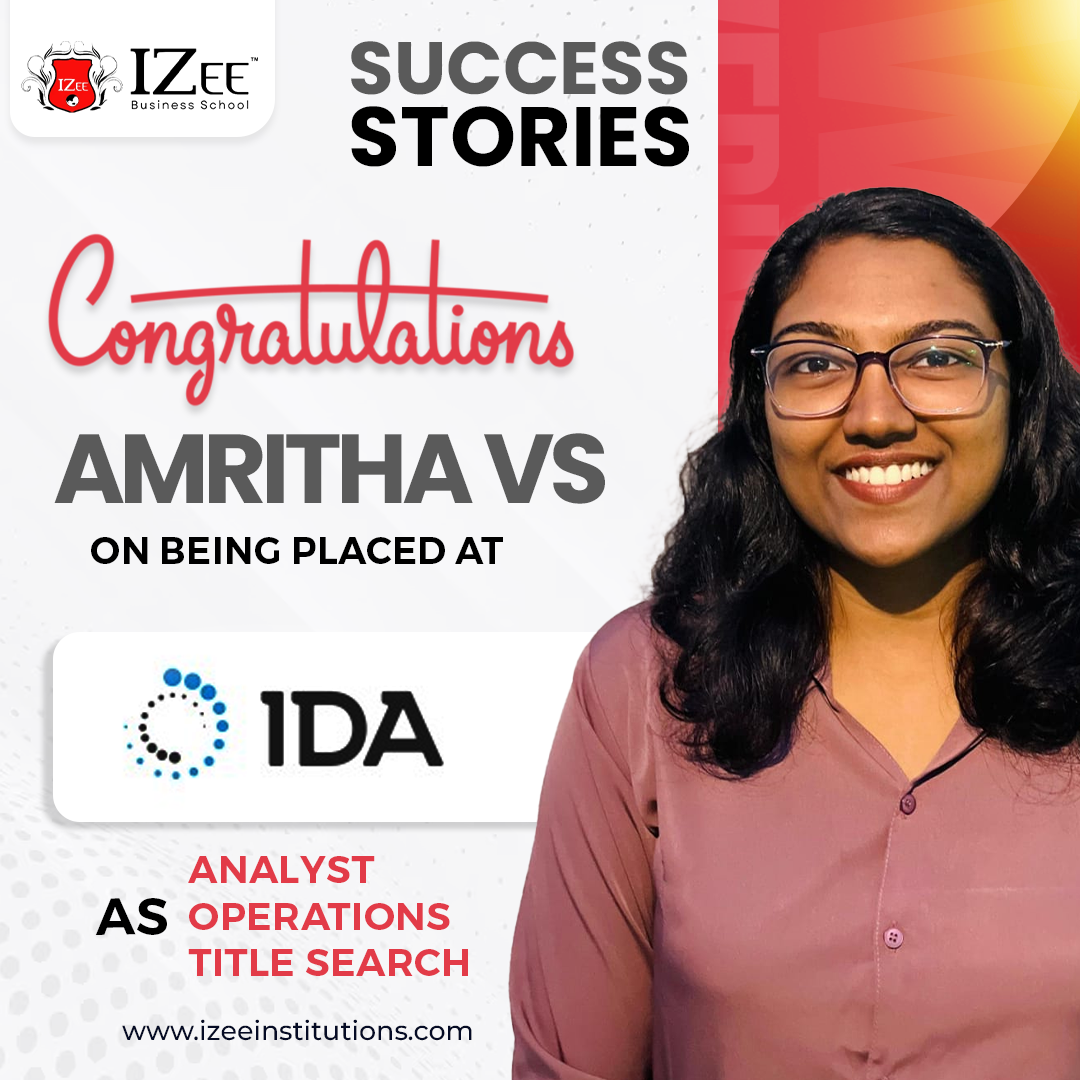 Amritha VS Joined IDA as Operations Analyst